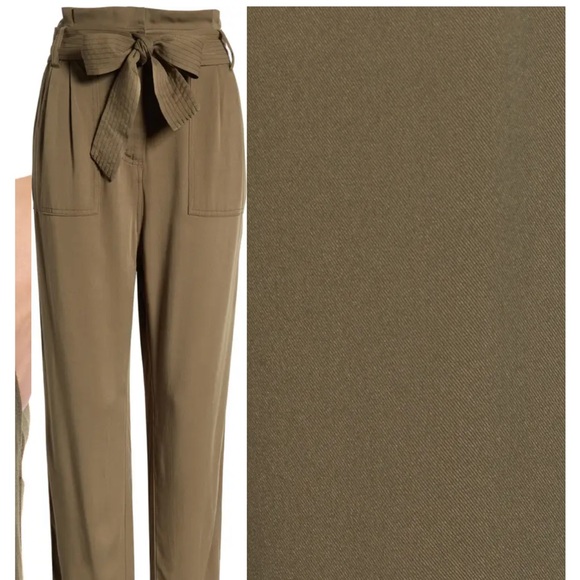 NWT! Nordstrom Olive Sarna Paperbag Waist Pants - Picture 2 of 4